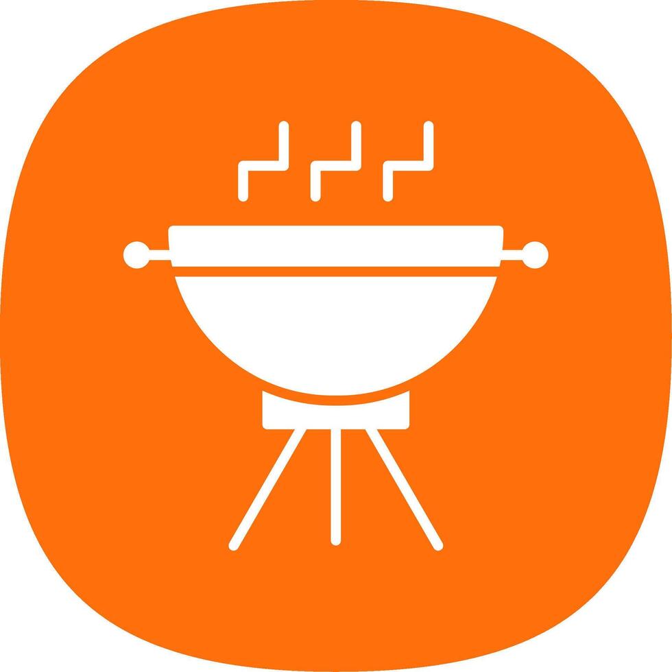 Grill Glyph Curve Icon Design vector