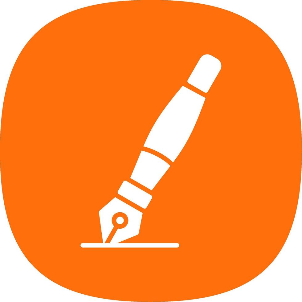 Ink Pen Glyph Curve Icon Design vector