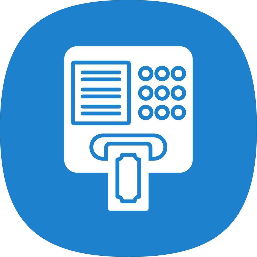 ATM Machine Glyph Curve Icon Design vector