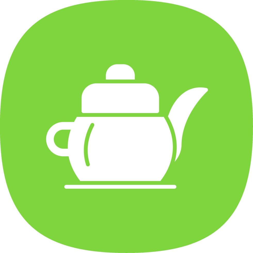 Tea Pot Glyph Curve Icon Design vector