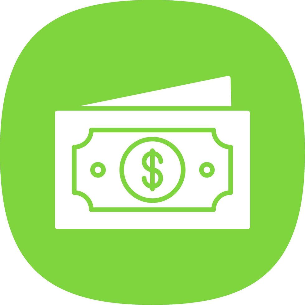 Paper Money Glyph Curve Icon Design vector