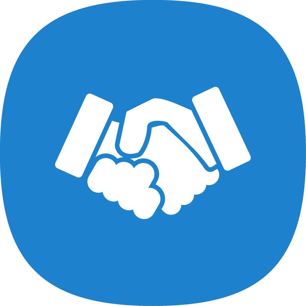 Handshake Glyph Curve Icon Design vector