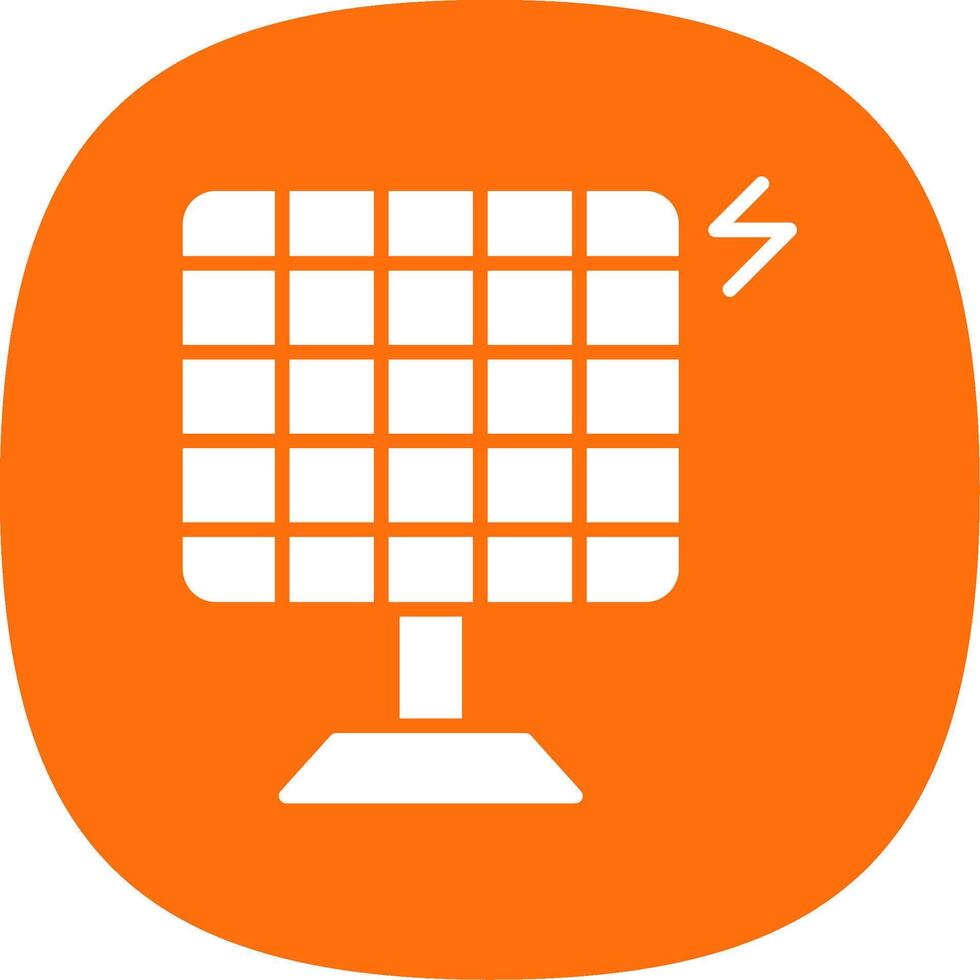 Solar Energy Glyph Curve Icon Design vector