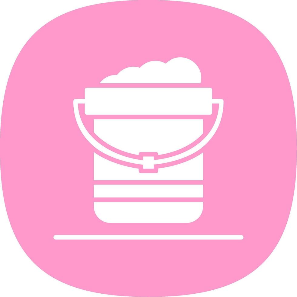 Pail Glyph Curve Icon Design vector