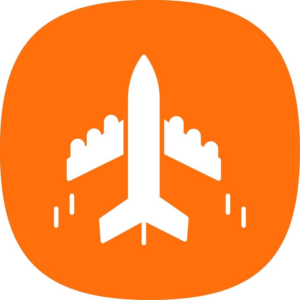 Plane Glyph Curve Icon Design vector