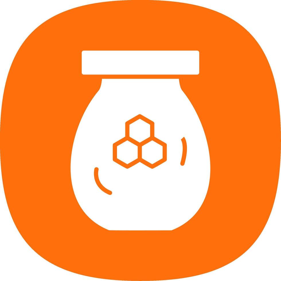 Honey Jar Glyph Curve Icon Design vector