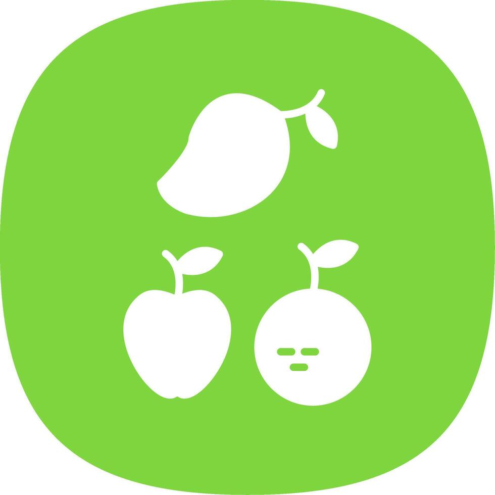 Fruits Glyph Curve Icon Design vector