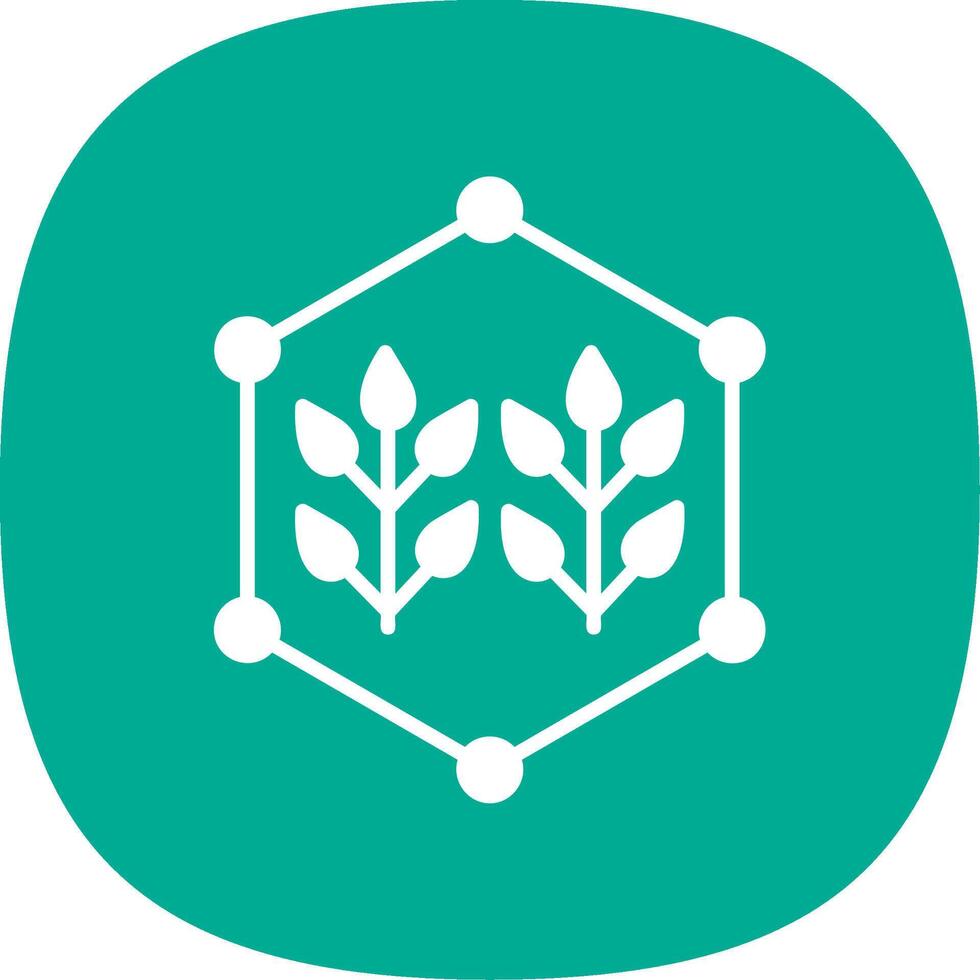 Connected Farming Glyph Curve Icon Design vector