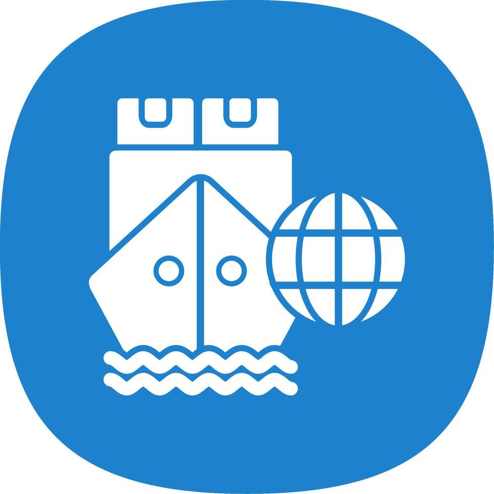 International Delivery Glyph Curve Icon Design vector