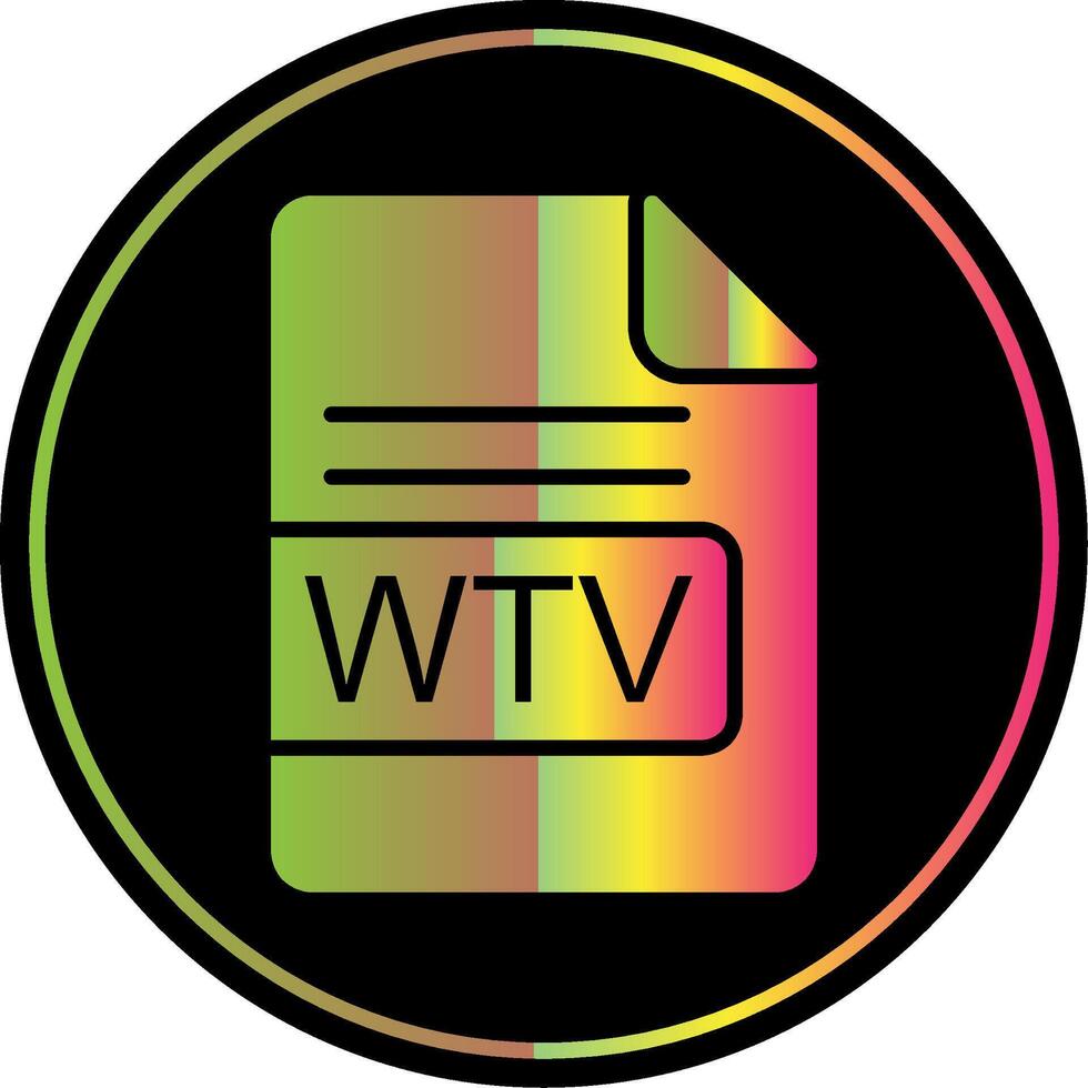 wtv archivo formato glifo debido color icono diseño vector