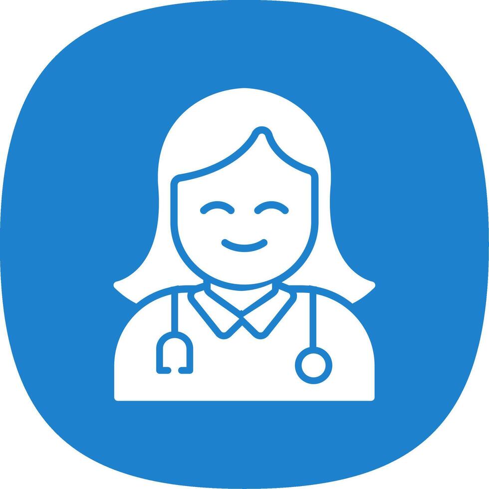 Female Doctor Glyph Curve Icon Design vector