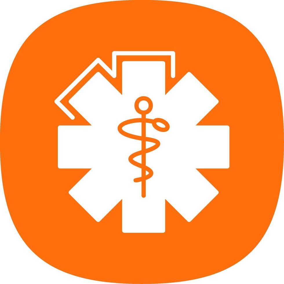 caduceo glifo curva icono diseño vector