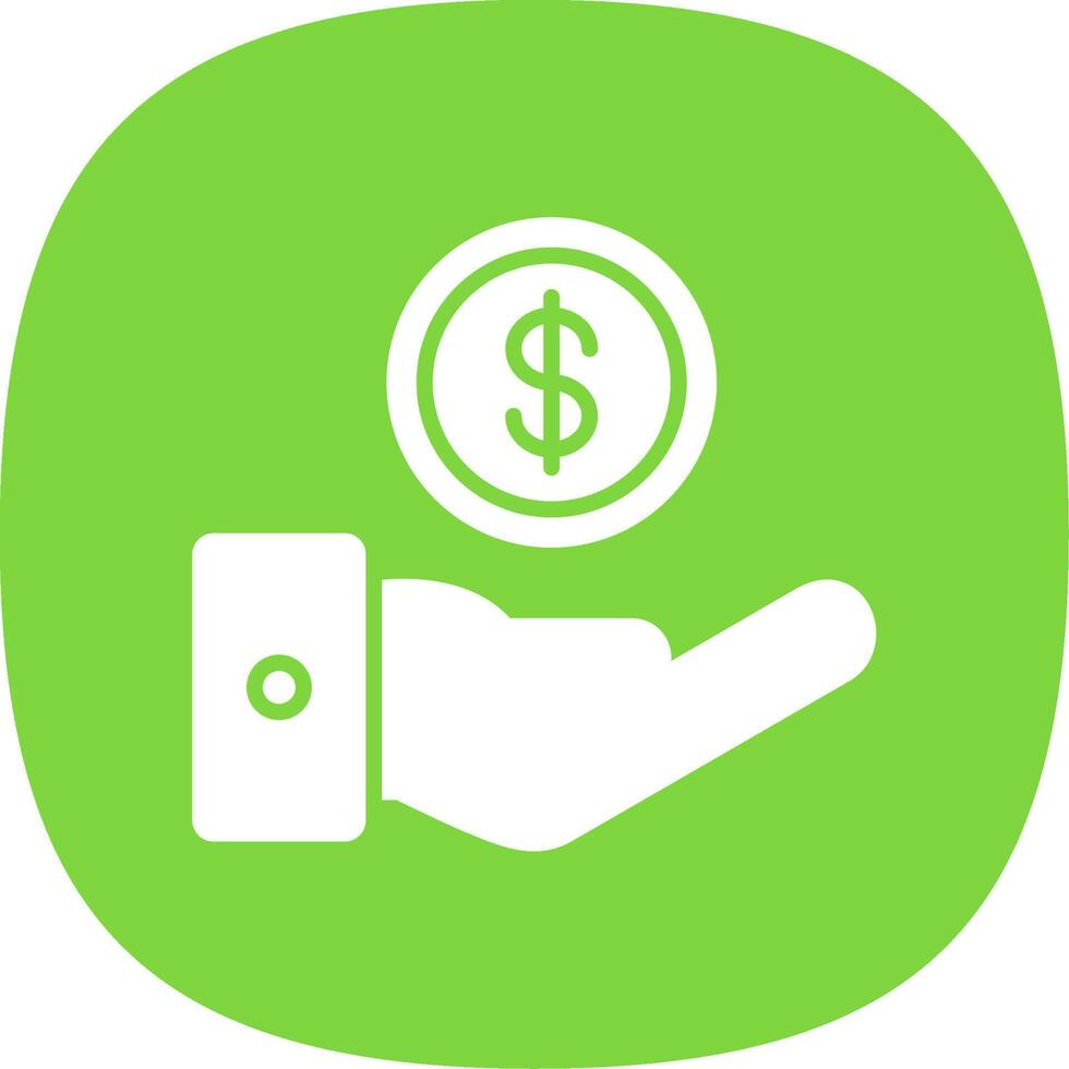 Cash Offer Glyph Curve Icon Design vector