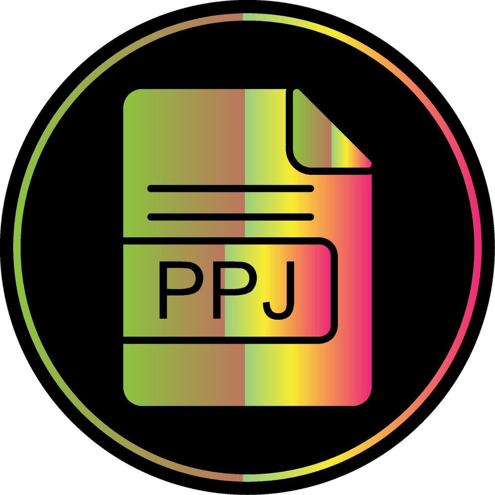 PPJ File Format Glyph Due Color Icon Design vector