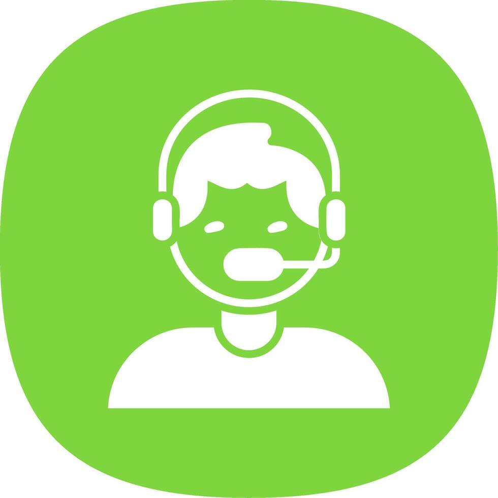 Assistance Glyph Curve Icon Design vector