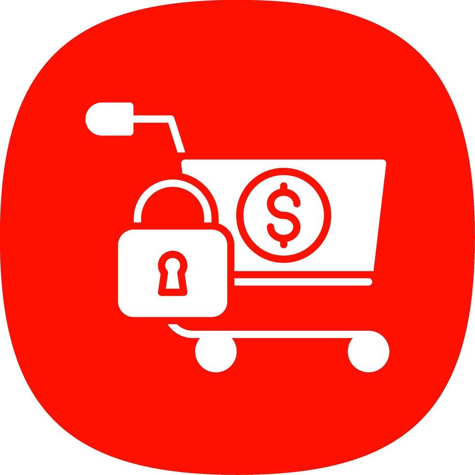 Secure OnLine Circle Multi Circle Shopping Glyph Curve Icon Design vector
