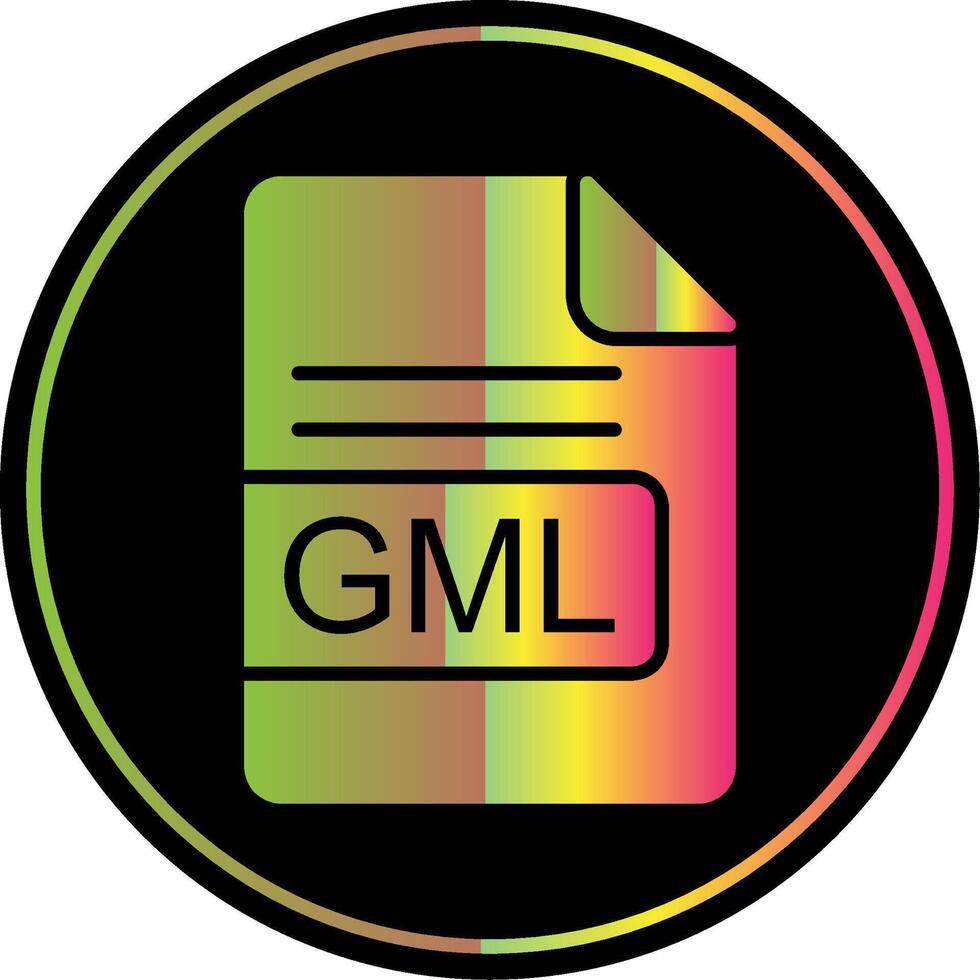 GML File Format Glyph Due Color Icon Design vector