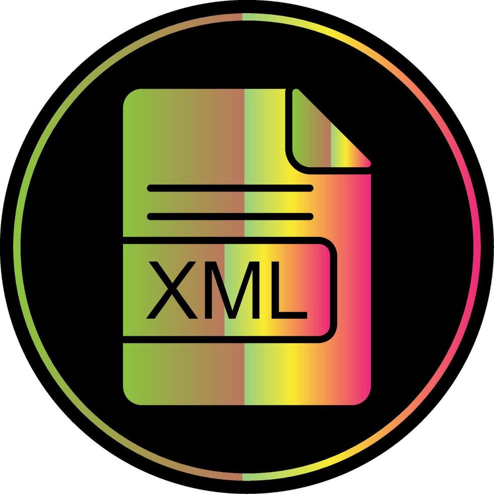 xml archivo formato glifo debido color icono diseño vector