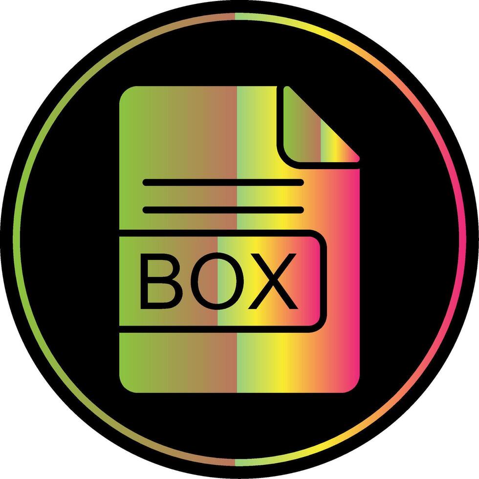 BOX File Format Glyph Due Color Icon Design vector