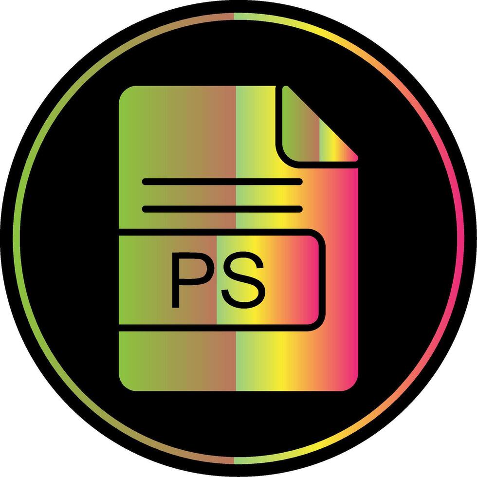 PS File Format Glyph Due Color Icon Design vector