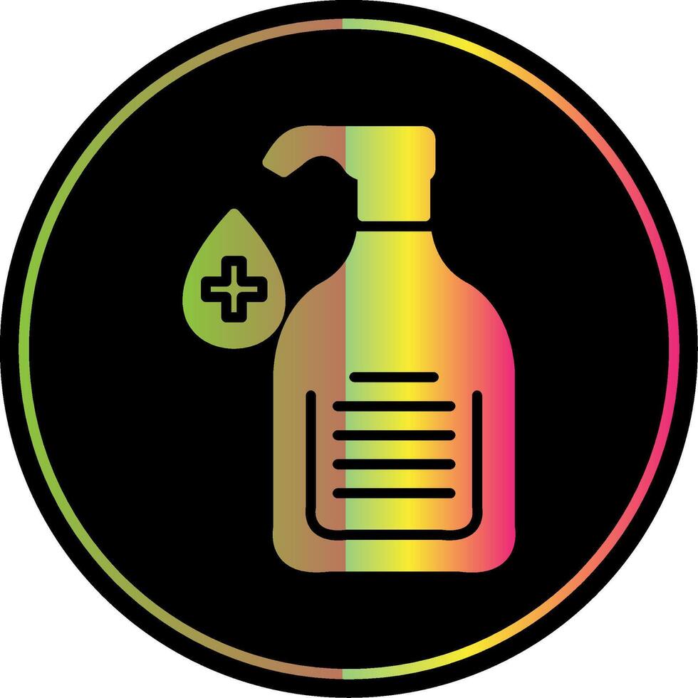 líquido jabón glifo debido color icono diseño vector