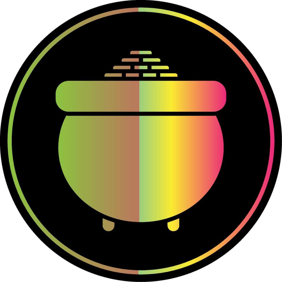 Gold Pot Glyph Due Color Icon Design vector