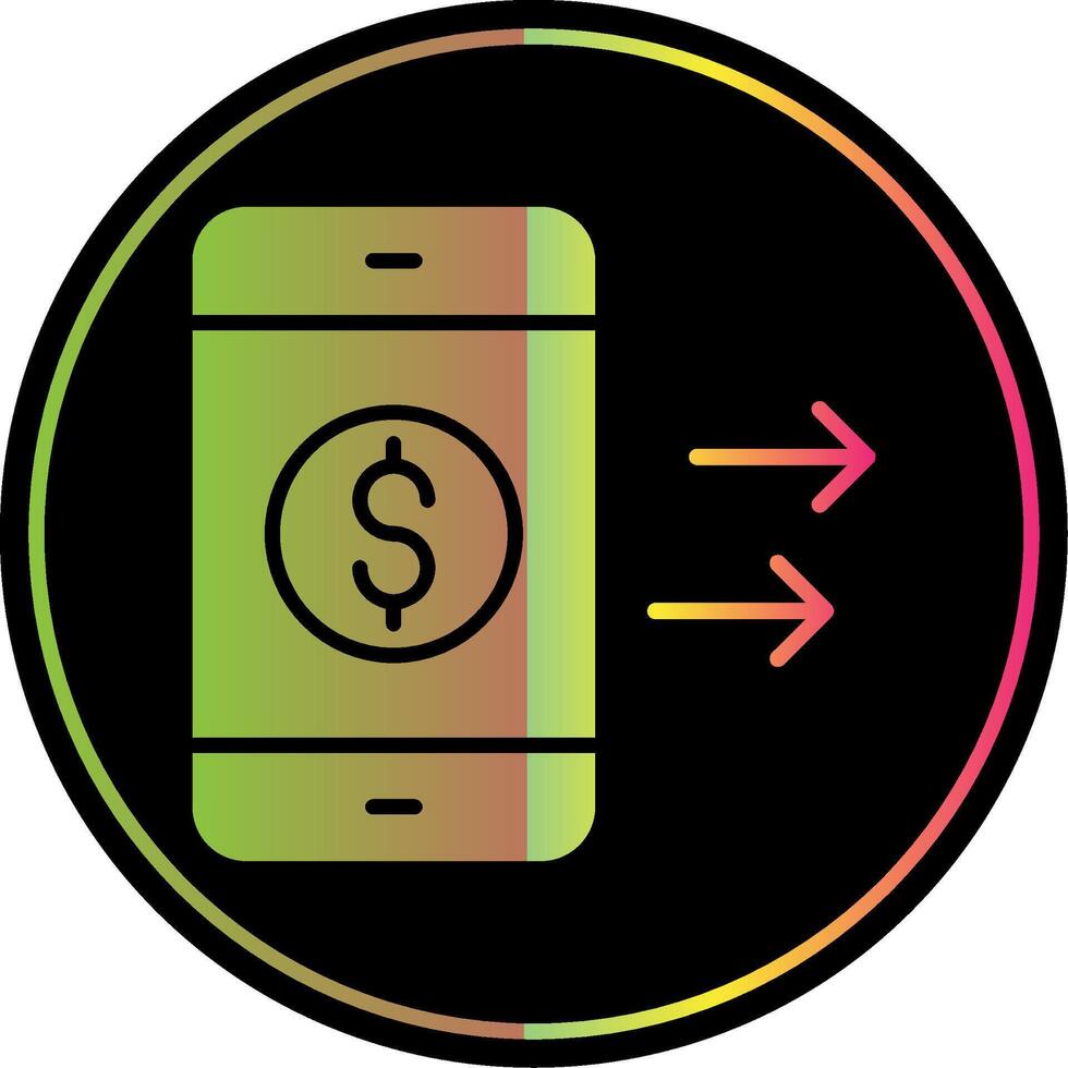 Transfer Money Glyph Due Color Icon Design vector