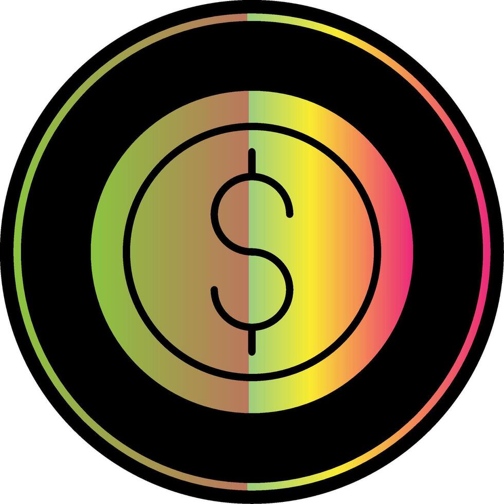 Coin Glyph Due Color Icon Design vector