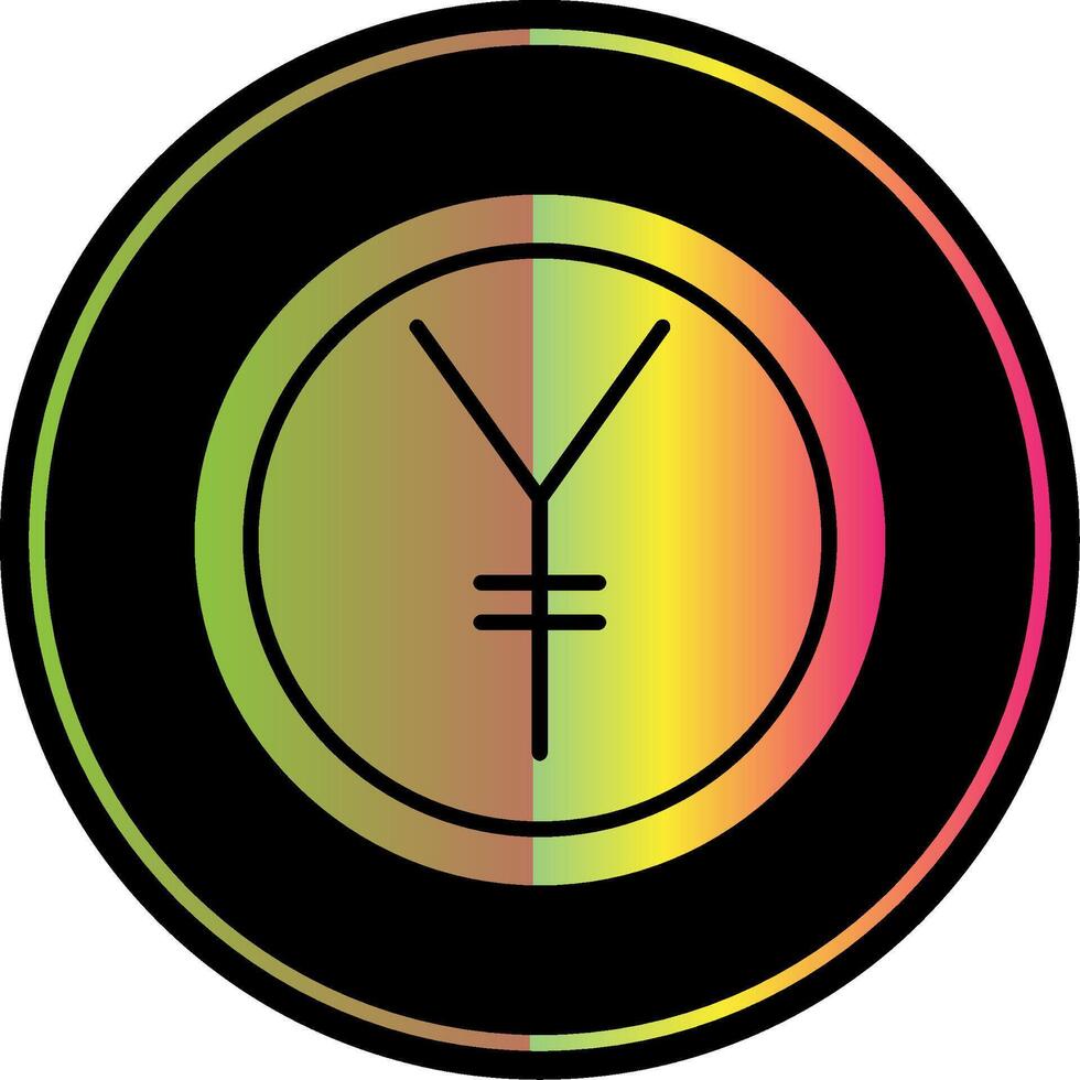 Yen Glyph Due Color Icon Design vector