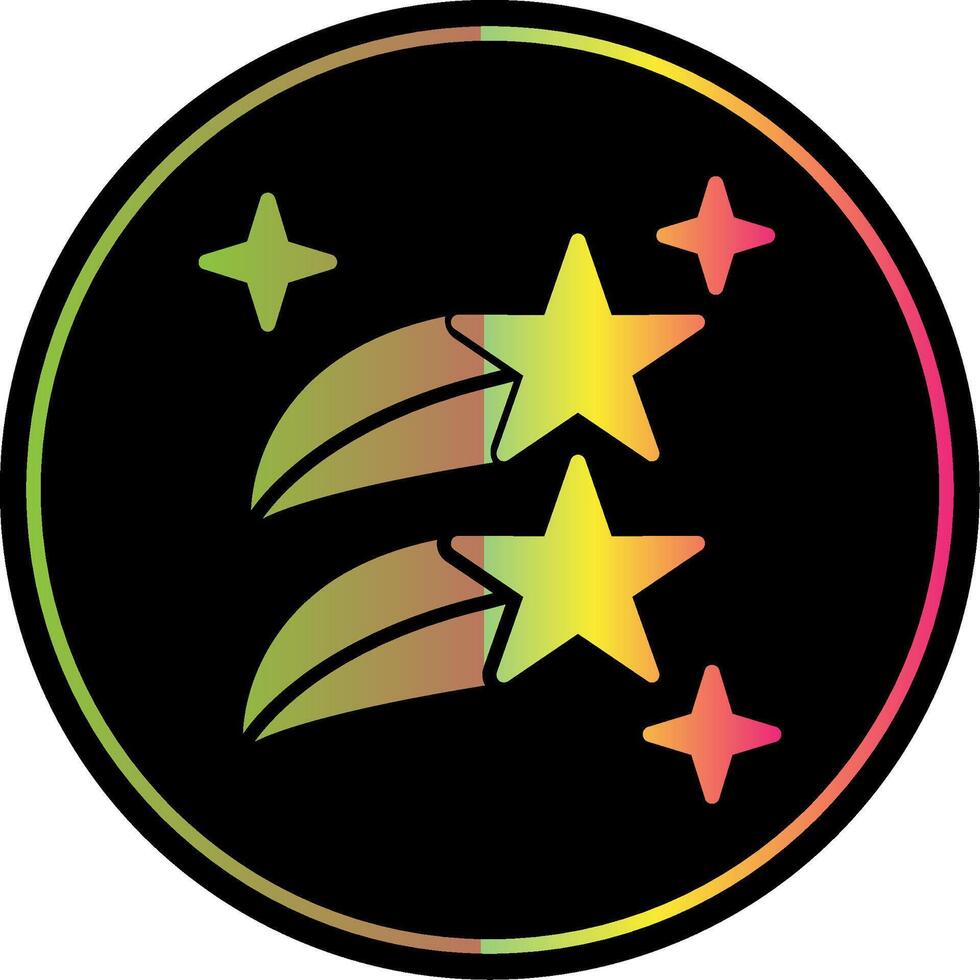 Shooting Stars Glyph Due Color Icon Design vector