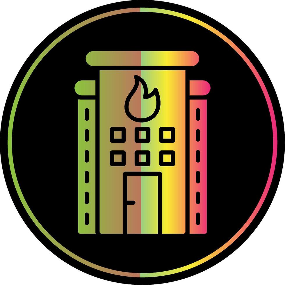 Fire Station Glyph Due Color Icon Design vector