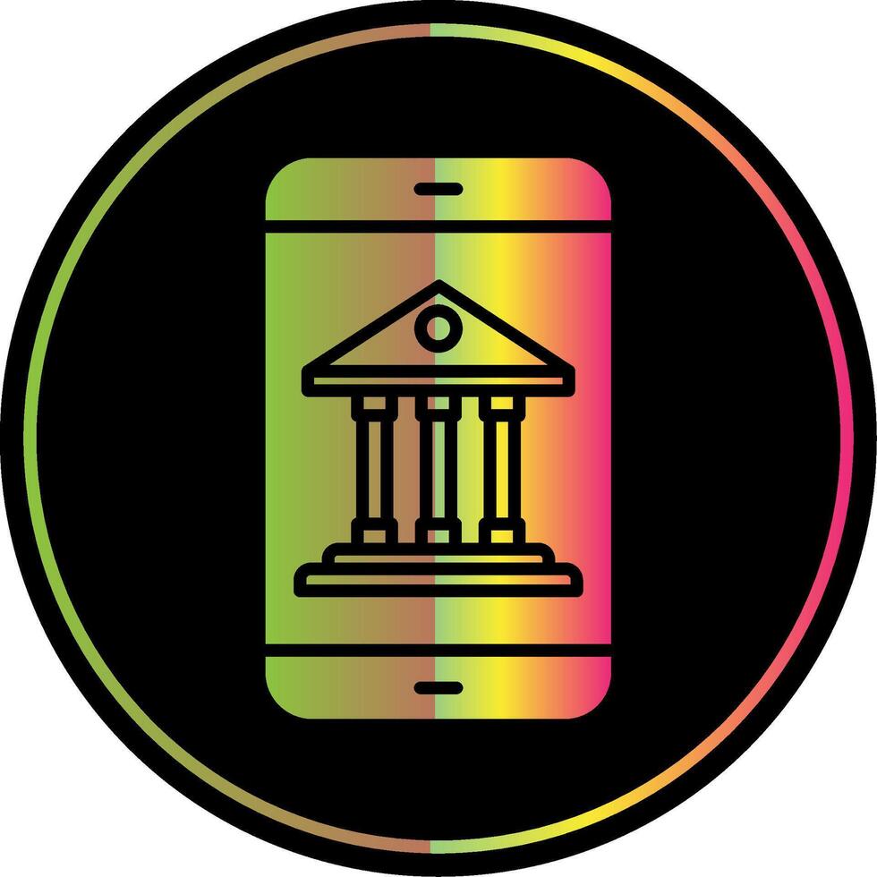 Mobile Banking Glyph Due Color Icon Design vector