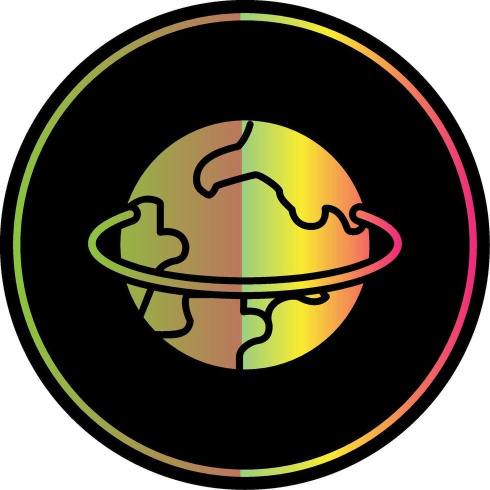 Planet Glyph Due Color Icon Design vector