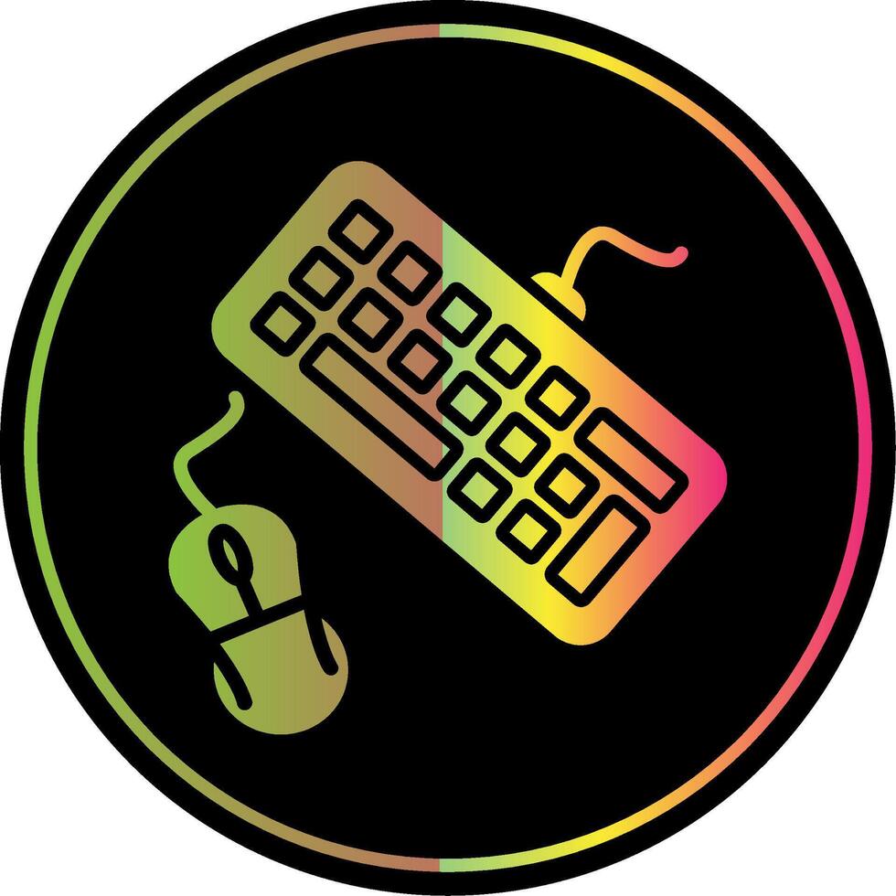 Keyboard And Mouse Glyph Due Color Icon Design vector