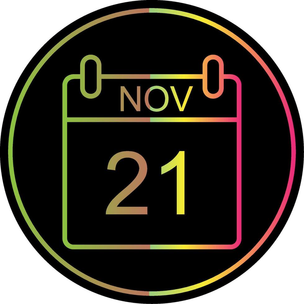 November Line Gradient Due Color Icon Design vector