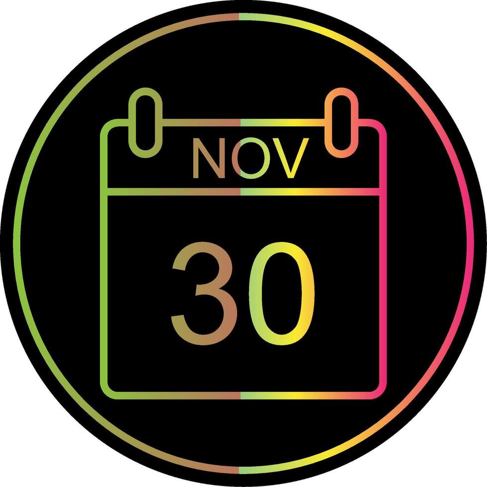November Line Gradient Due Color Icon Design vector