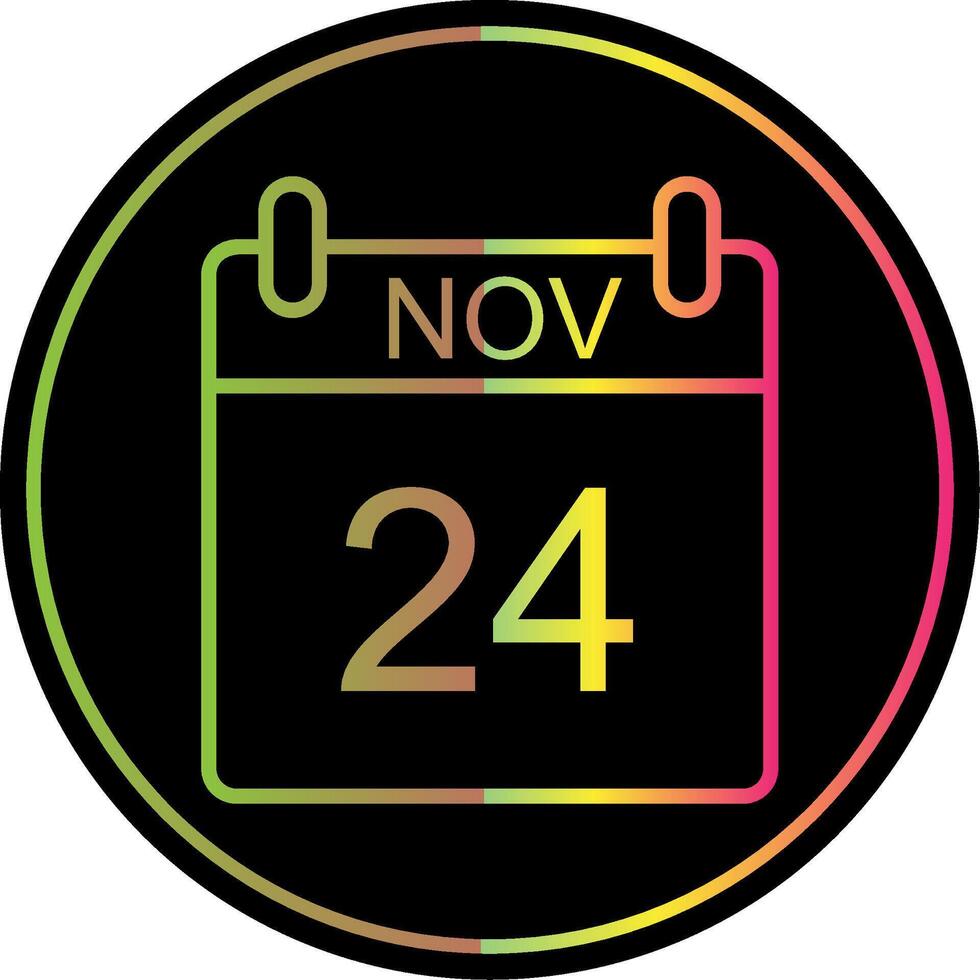 November Line Gradient Due Color Icon Design vector