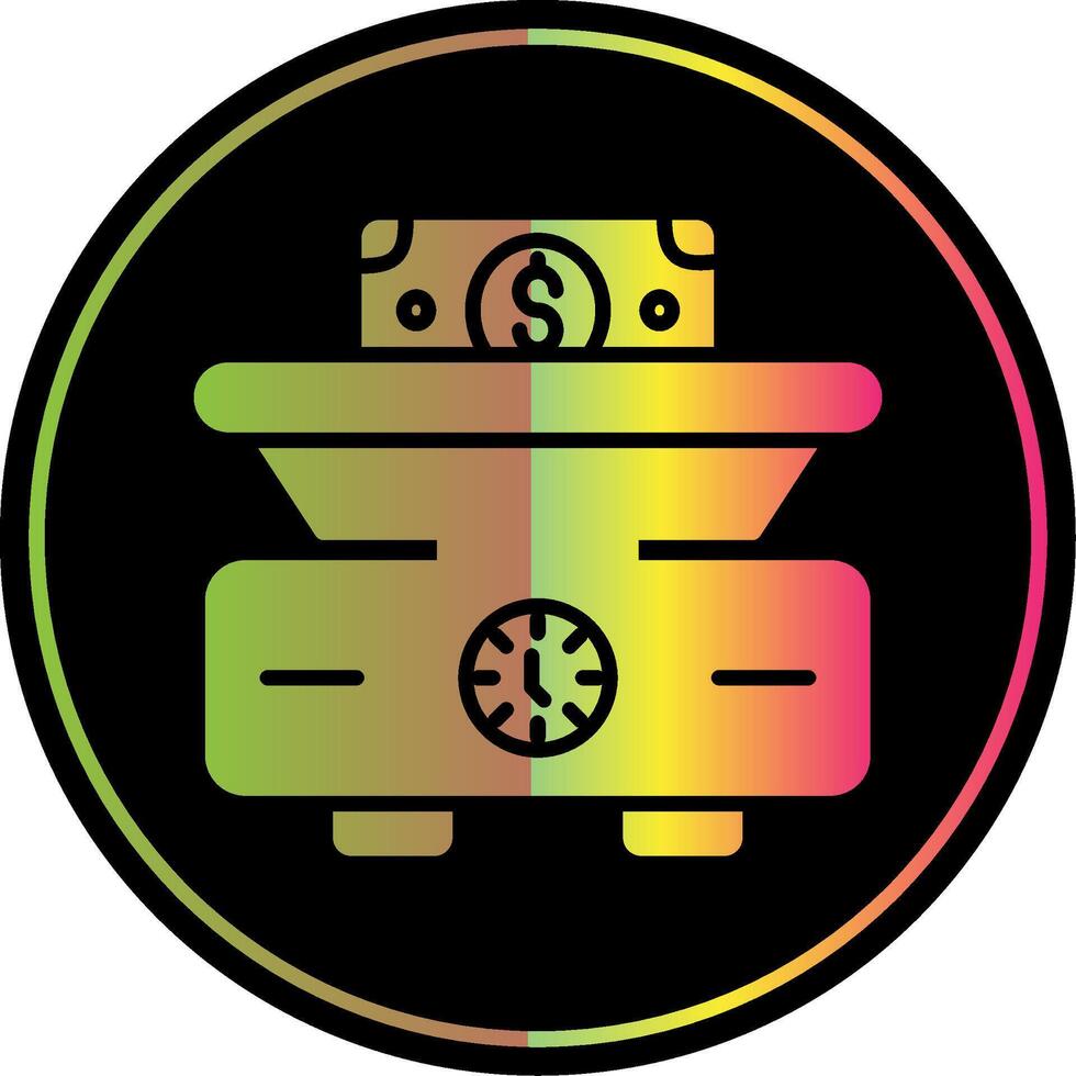 Weighing Scale Glyph Due Color Icon Design vector