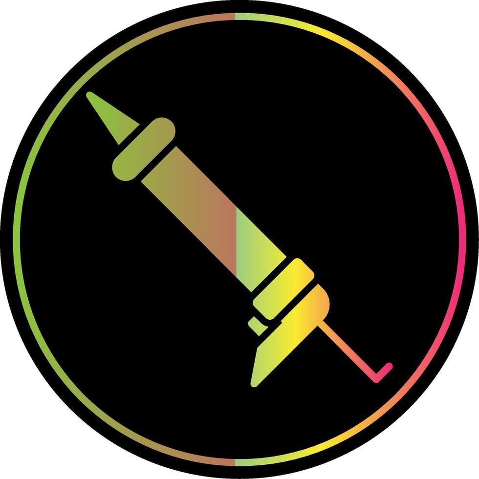 Sealant Gun Glyph Due Color Icon Design vector