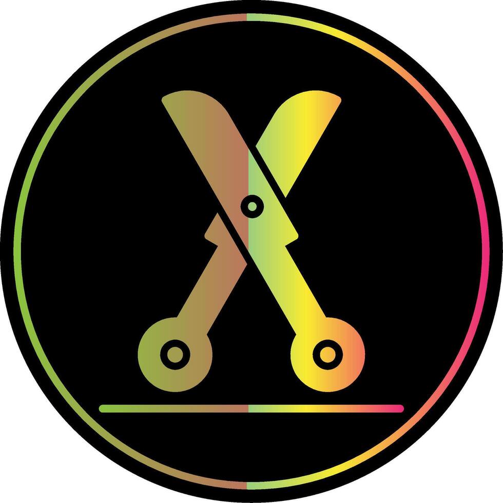 Shears Glyph Due Color Icon Design vector