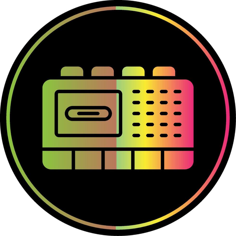 Tape Recorder Glyph Due Color Icon Design vector