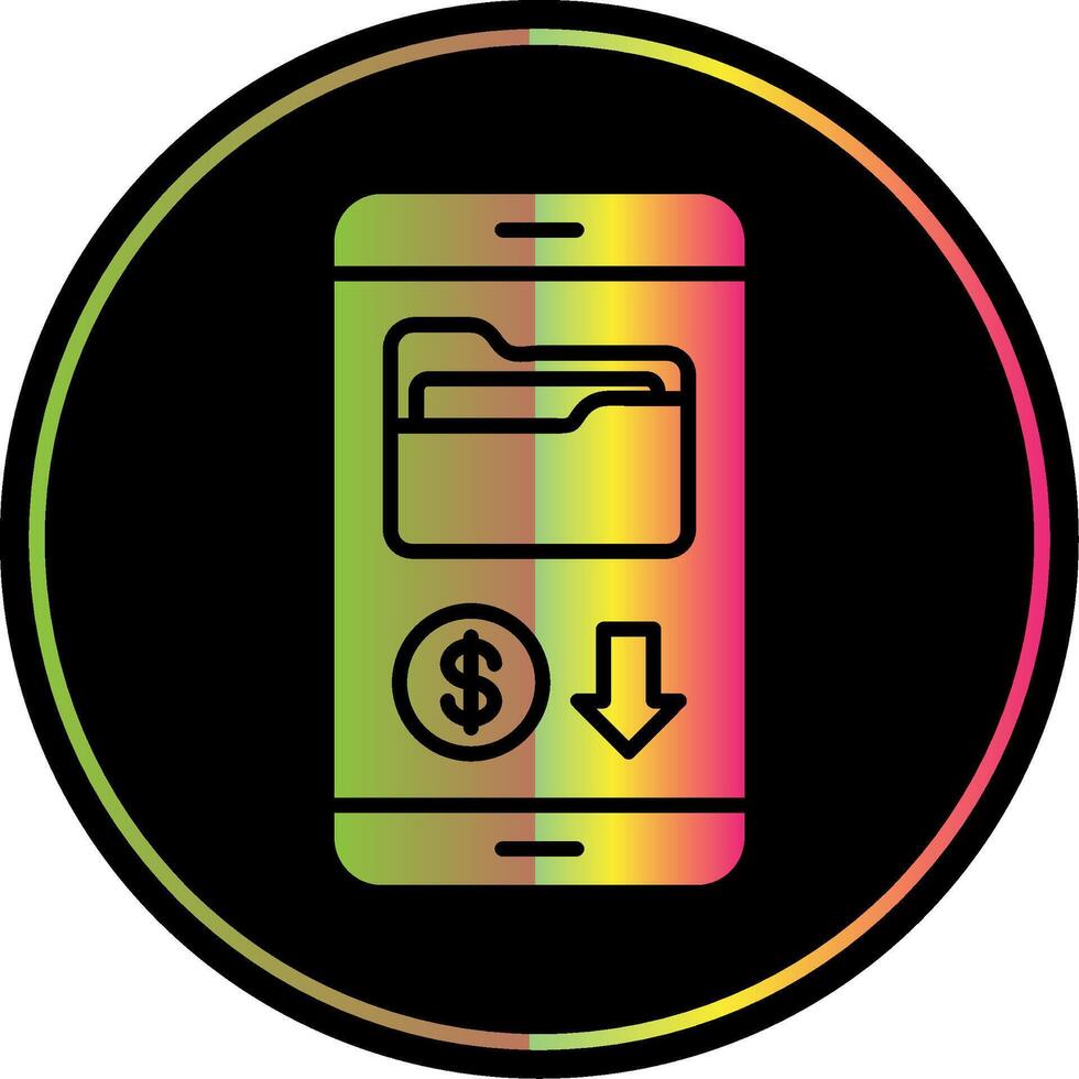 Mobile App Glyph Due Color Icon Design vector
