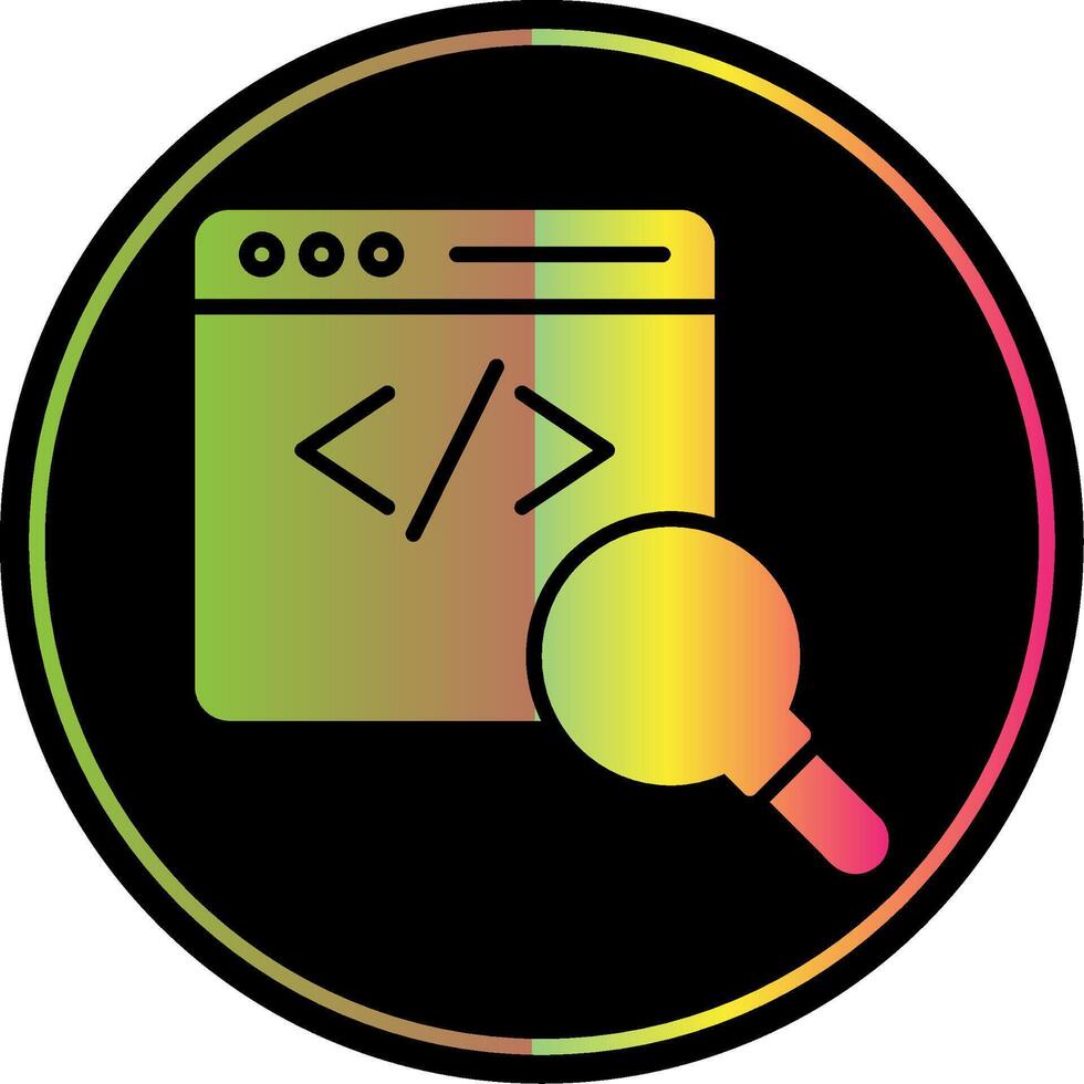 Code Review Glyph Due Color Icon Design vector