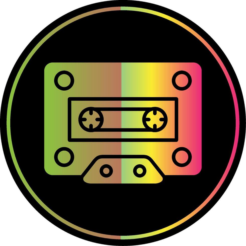 Cassette Glyph Due Color Icon Design vector