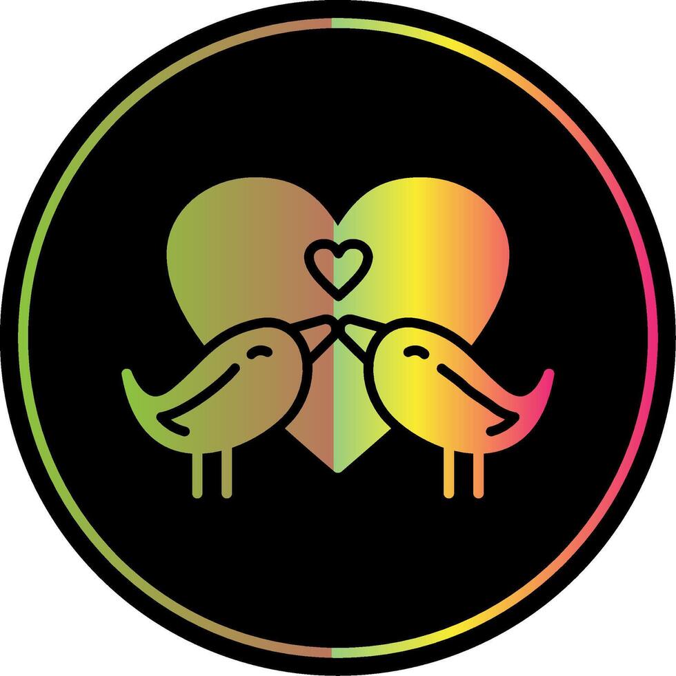 amor aves glifo debido color icono diseño vector