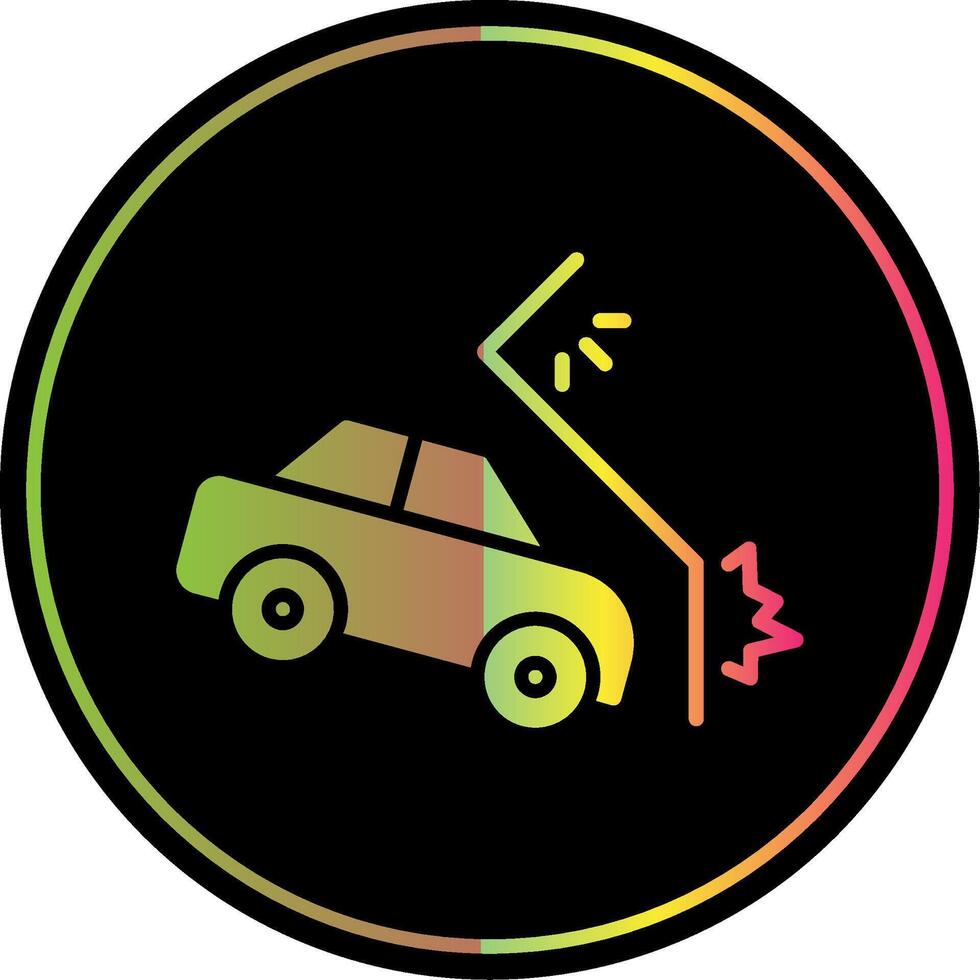 Car Crash Glyph Due Color Icon Design vector