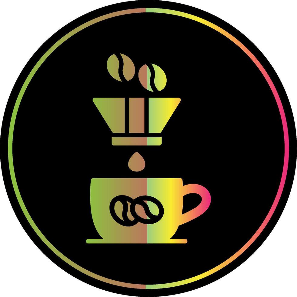 café filtrar glifo debido color icono diseño vector