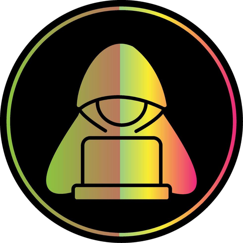 Hacker Glyph Due Color Icon Design vector