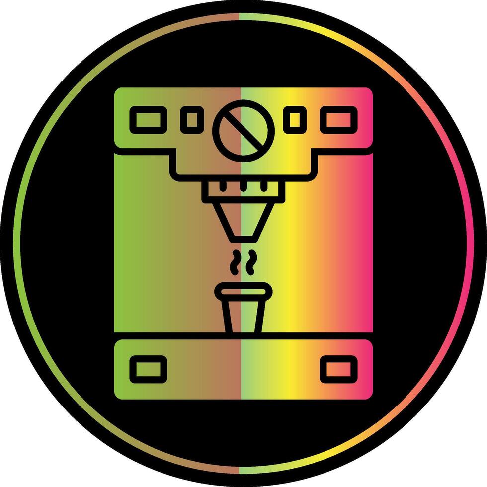 Coffee Machine Glyph Due Color Icon Design vector