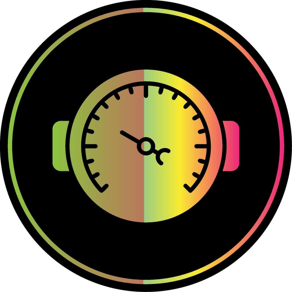 Pressure Gauge Glyph Due Color Icon Design vector